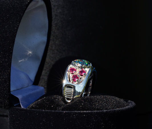Fire opal ring