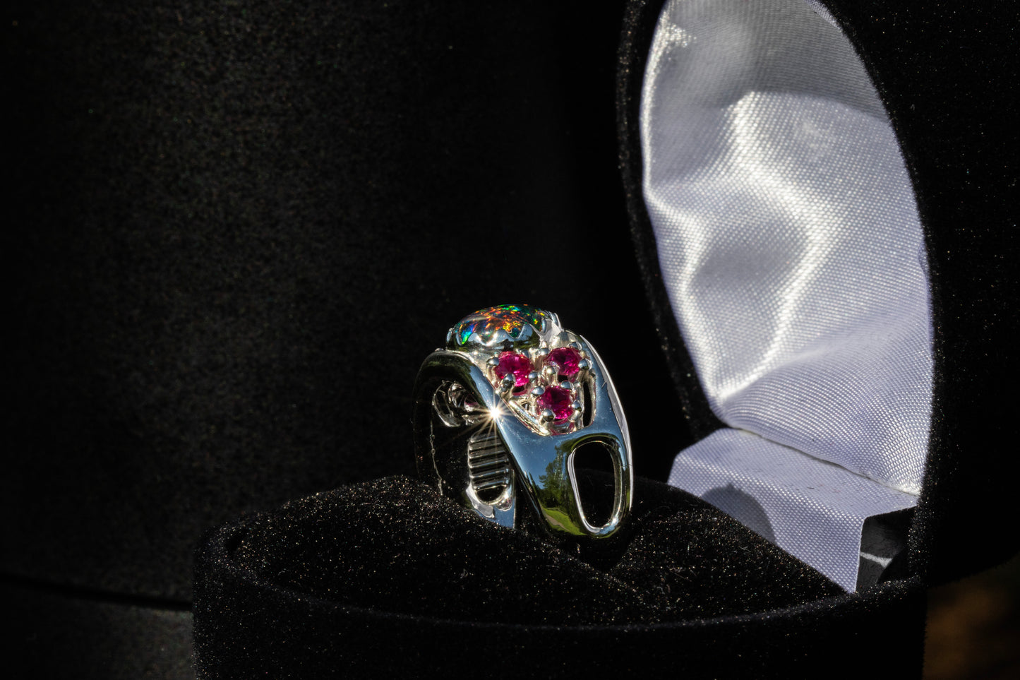 Fire opal ring