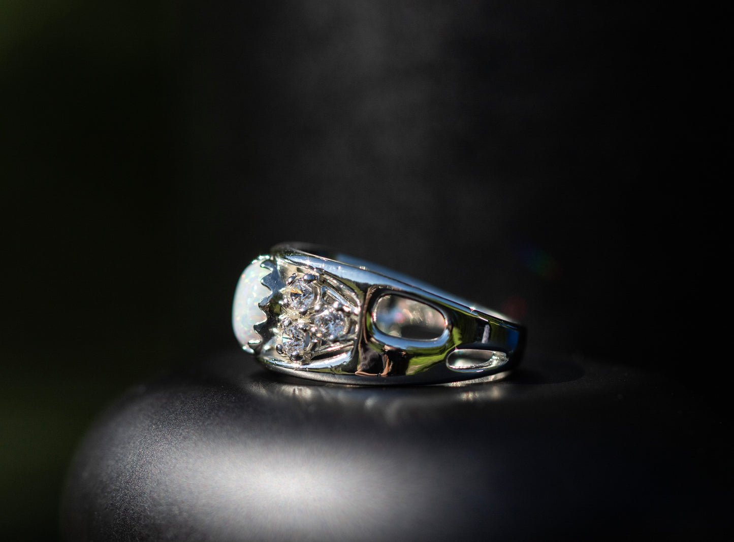 Fire opal ring