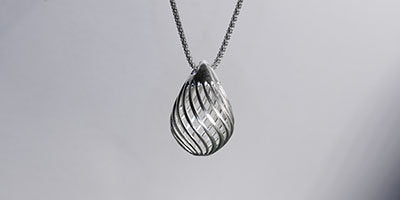 coiled teardrop pendant
